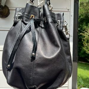 Coach Peyton drawstring, shoulder tote, black smoke, free environment